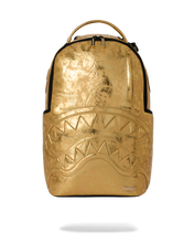 Load image into Gallery viewer, SPRAYGROUND SHARK CENTRAL GOLDEN AGE GOLD WEATHERED BACKPACK