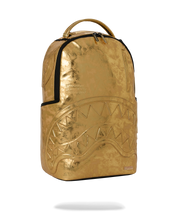 Load image into Gallery viewer, SPRAYGROUND SHARK CENTRAL GOLDEN AGE GOLD WEATHERED BACKPACK