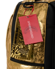 Load image into Gallery viewer, SPRAYGROUND SHARK CENTRAL GOLDEN AGE GOLD WEATHERED BACKPACK