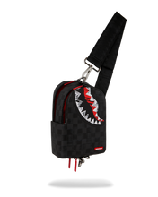 Load image into Gallery viewer, SPRAYGROUND MIDNIGHT SHADOW SCREBBLE SHARK SLING BAG