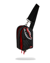 Load image into Gallery viewer, SPRAYGROUND MIDNIGHT SHADOW SCREBBLE SHARK SLING BAG