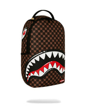 Load image into Gallery viewer, SPRAYGROUND SHARKS IN PARIS WTF BUBBLE BROWN CHECK BACKPACK
