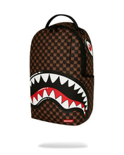 Load image into Gallery viewer, SPRAYGROUND SHARKS IN PARIS WTF BUBBLE BROWN CHECK BACKPACK