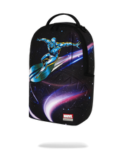 Load image into Gallery viewer, SPRAYGROUND MARVEL AVENGERS SILVER SURFER COMIC DESIGN COLLAGE WITH EMBOSSED SHARK BACKPACK