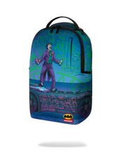 Load image into Gallery viewer, SPRAYGROUND DC JOKER NO RULES TAGGED UP BATMOBILE BACKPACK