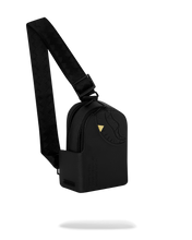 Load image into Gallery viewer, SPRAYGROUND BLACKED OUT EMBOSSED GOLD TOOTH BACKPACK SLING