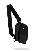 Load image into Gallery viewer, SPRAYGROUND BLACKED OUT EMBOSSED GOLD TOOTH BACKPACK SLING