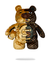 Load image into Gallery viewer, SPRAYGROUND SHARKS IN PARIS GOLD DRIP MONEYBEAR BACKPACK