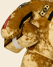 Load image into Gallery viewer, SPRAYGROUND SHARKS IN PARIS GOLD DRIP MONEYBEAR BACKPACK