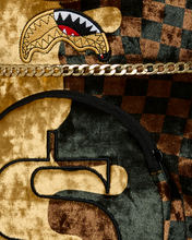Load image into Gallery viewer, SPRAYGROUND SHARKS IN PARIS GOLD DRIP MONEYBEAR BACKPACK