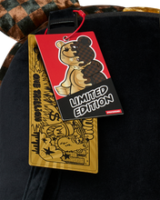 Load image into Gallery viewer, SPRAYGROUND SHARKS IN PARIS GOLD DRIP MONEYBEAR BACKPACK