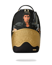 Load image into Gallery viewer, SPRAYGROUND SCARFACE GOLD EMBOSSED BACKPACK