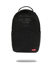 Load image into Gallery viewer, SPRAYGROUND SHARK CENTRAL EMBOSSED BLACK NYLON BACKPACK