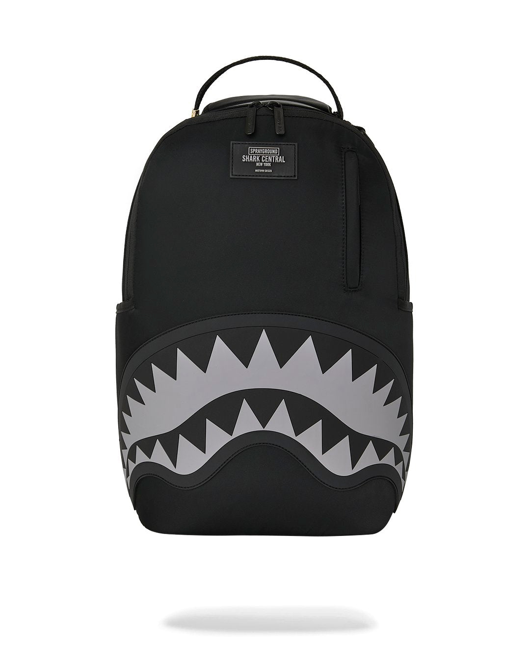 SPRAYGROUND SHARK CENTRAL BLACK NYLON GRAY EMBOSSED BACKPACK