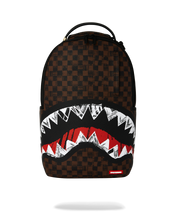 Load image into Gallery viewer, SPRAYGROUND MIDNIGHT SHADOW SHARKS IN PARIS BROWN BACKPACK B9723