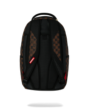 Load image into Gallery viewer, SPRAYGROUND MIDNIGHT SHADOW SHARKS IN PARIS BROWN BACKPACK B9723