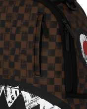 Load image into Gallery viewer, SPRAYGROUND MIDNIGHT SHADOW SHARKS IN PARIS BROWN BACKPACK B9723