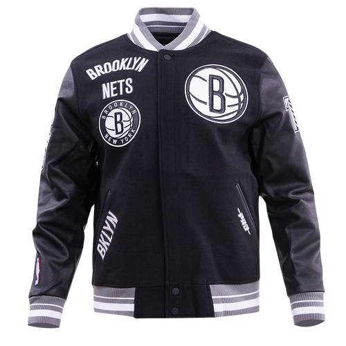 PRO STANDARD  BROOKLYN NETS CLASSIC RIP WOOL VARSITY JACKET