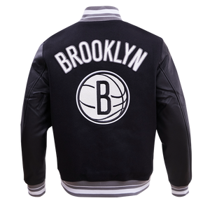 PRO STANDARD  BROOKLYN NETS CLASSIC RIP WOOL VARSITY JACKET