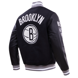 PRO STANDARD  BROOKLYN NETS CLASSIC RIP WOOL VARSITY JACKET