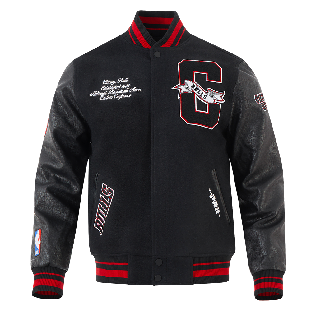 PRO STANDARD  NBA CHICAGO BULLS RIB WOOL VARSITY JACKET