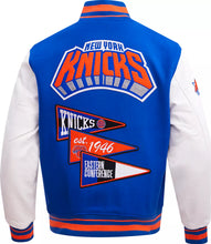 Load image into Gallery viewer, PRO STANDARD  NEW YORK KNICKS RETRO RIP WOOL VARSITY JACKET
