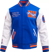 Load image into Gallery viewer, PRO STANDARD  NEW YORK KNICKS RETRO RIP WOOL VARSITY JACKET