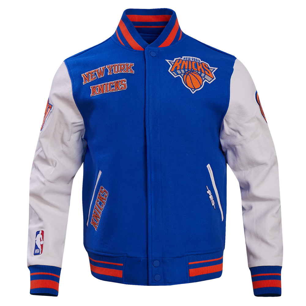 PRO STANDARD NEW YORK KNICKS RETRO RIP WOOL VARSITY JACKET – BLUE
