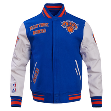 Load image into Gallery viewer, PRO STANDARD  NEW YORK KNICKS RETRO RIP WOOL VARSITY JACKET