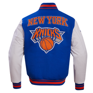 PRO STANDARD  NEW YORK KNICKS RETRO RIP WOOL VARSITY JACKET