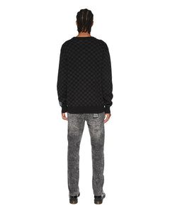 KSUBI BOX KNIT CREW SWEATER WASHED BLACK