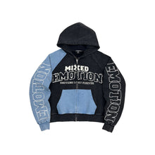 Load image into Gallery viewer, MIXED EMOTION SPLIT DECISION ZIP HOODIE