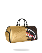 Load image into Gallery viewer, SPRAYGROUND SHARKS IN PARIS GOLDEN DYNASTY GOLD DRIP DUFFLE