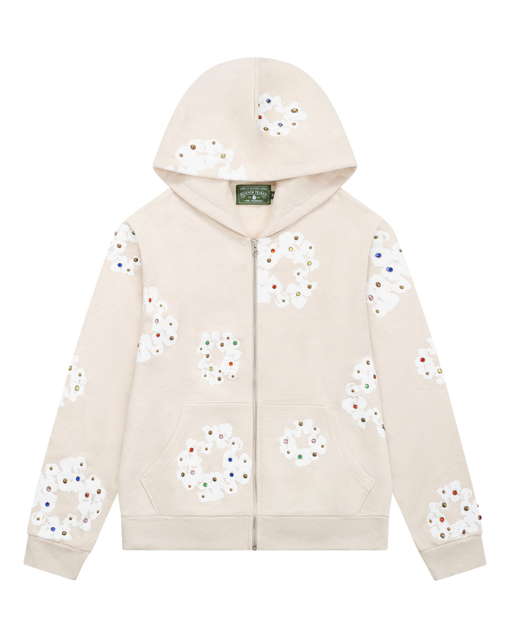 DENIM TEARS RHINESTONE WRATH ZIP HOODIE – BLUE CITY NYC