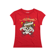 Load image into Gallery viewer, ED HARDY WOMEN SKULL FITTED TEE