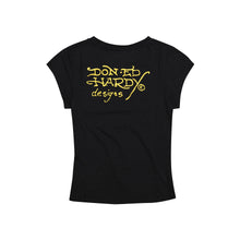 Load image into Gallery viewer, ED HARDY WOMEN SWALLON ROSE RHINSTONE  TEE