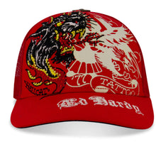 Load image into Gallery viewer, ED HARDY RHINESTONE EAGLE PANTHER TRUCKER HAT