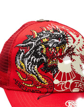 Load image into Gallery viewer, ED HARDY RHINESTONE EAGLE PANTHER TRUCKER HAT