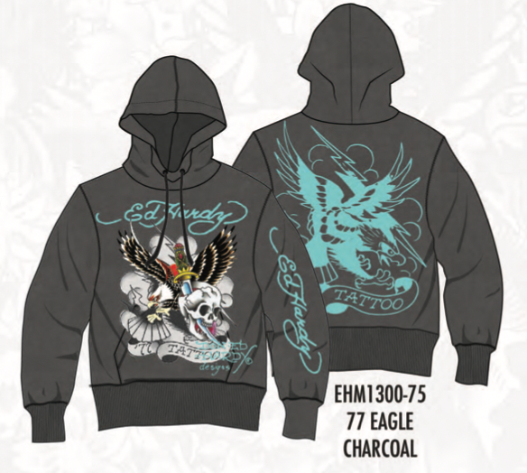 ED HARDY EAGLE PULLOVER HOODIE – BLUE CITY NYC