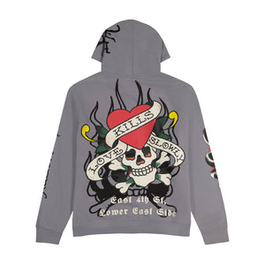 ED HARDY LKS SKULL  MENS PULL OVER HOODIE (EHM1301-46)