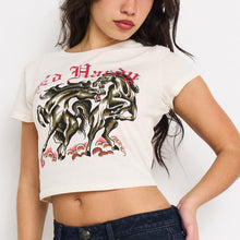 Load image into Gallery viewer, ED HARDY WOMEN BATTLE HORSES BABY TEE