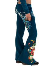 Load image into Gallery viewer, ED HARDY FLAME ROSE BOOTCUT WOMEN SWEATPANT
