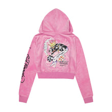 Load image into Gallery viewer, ED HARDY WOMEN PHANTER CROWN VELOUR HOODIE