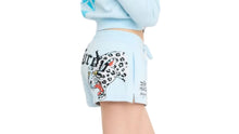 Load image into Gallery viewer, ED HARDY WOMEN BLUE LEOPARD FLEECE SHORT