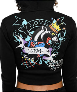ED HARDY WOMEN ICE FLOWER ZIP HOODIE – BLUE CITY NYC