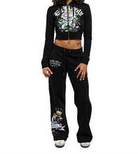 Load image into Gallery viewer, ED HARDY WOMEN ICE FLOWER ZIP HOODIE