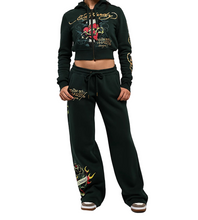 Load image into Gallery viewer, ED HARDY WOMEN SCARED HEART ZIP HOODIE