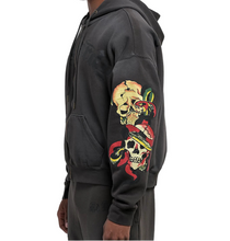 Load image into Gallery viewer, ED HARDY SKULLS BOXY ZIP MENS HOODIE
