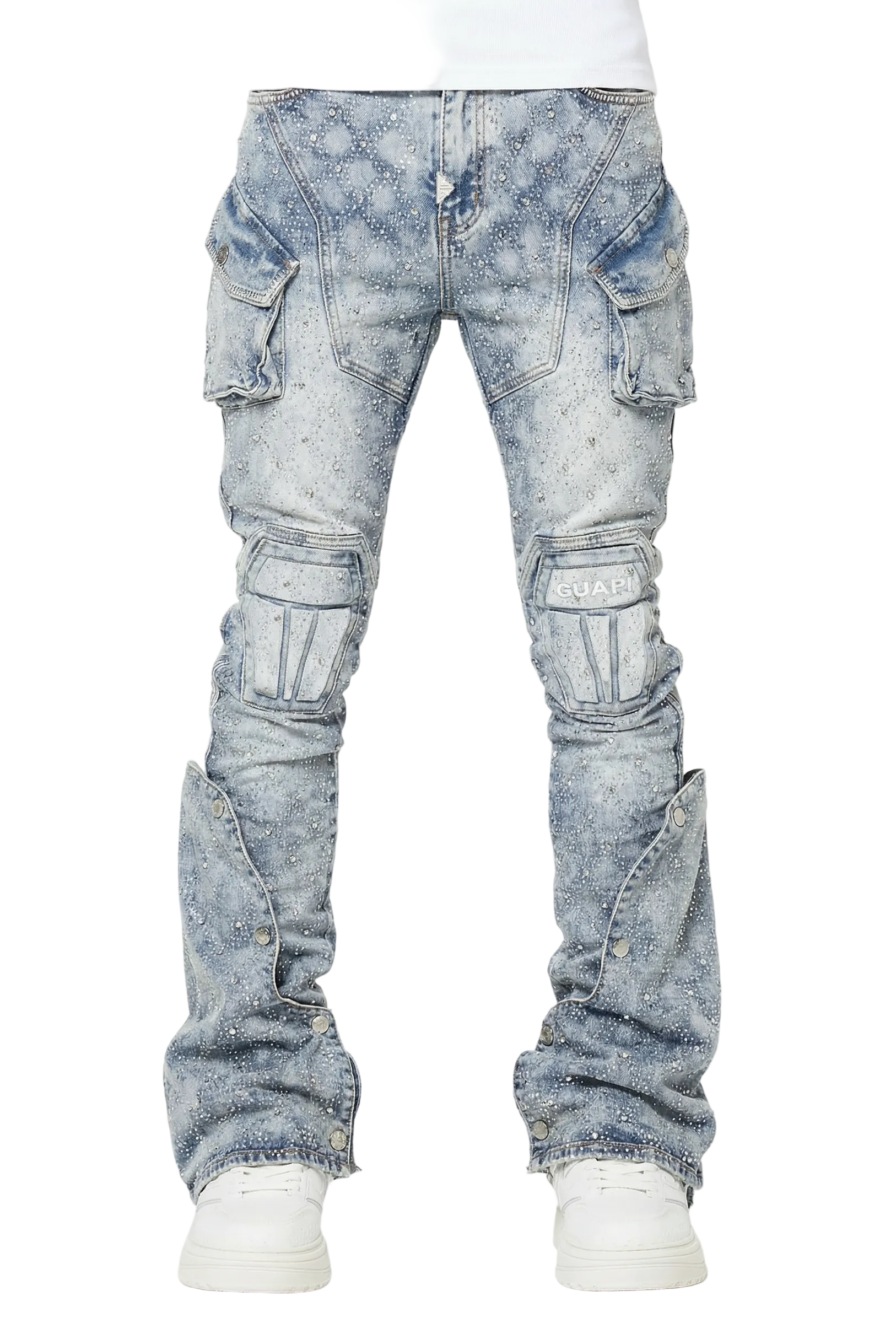 GUAPI COFFIN ARC EMBELISHED DENIM – BLUE CITY NYC