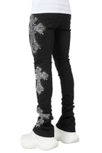 Load image into Gallery viewer, GUAPI OBSIDIAN DISTRESSRD CROSS DENIM